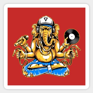 ganesha with musical instruments Magnet